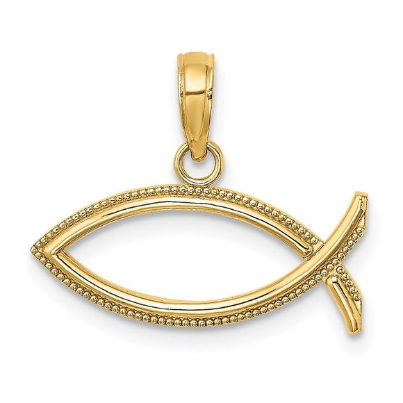 14k Yellow Gold Ichthus Charm